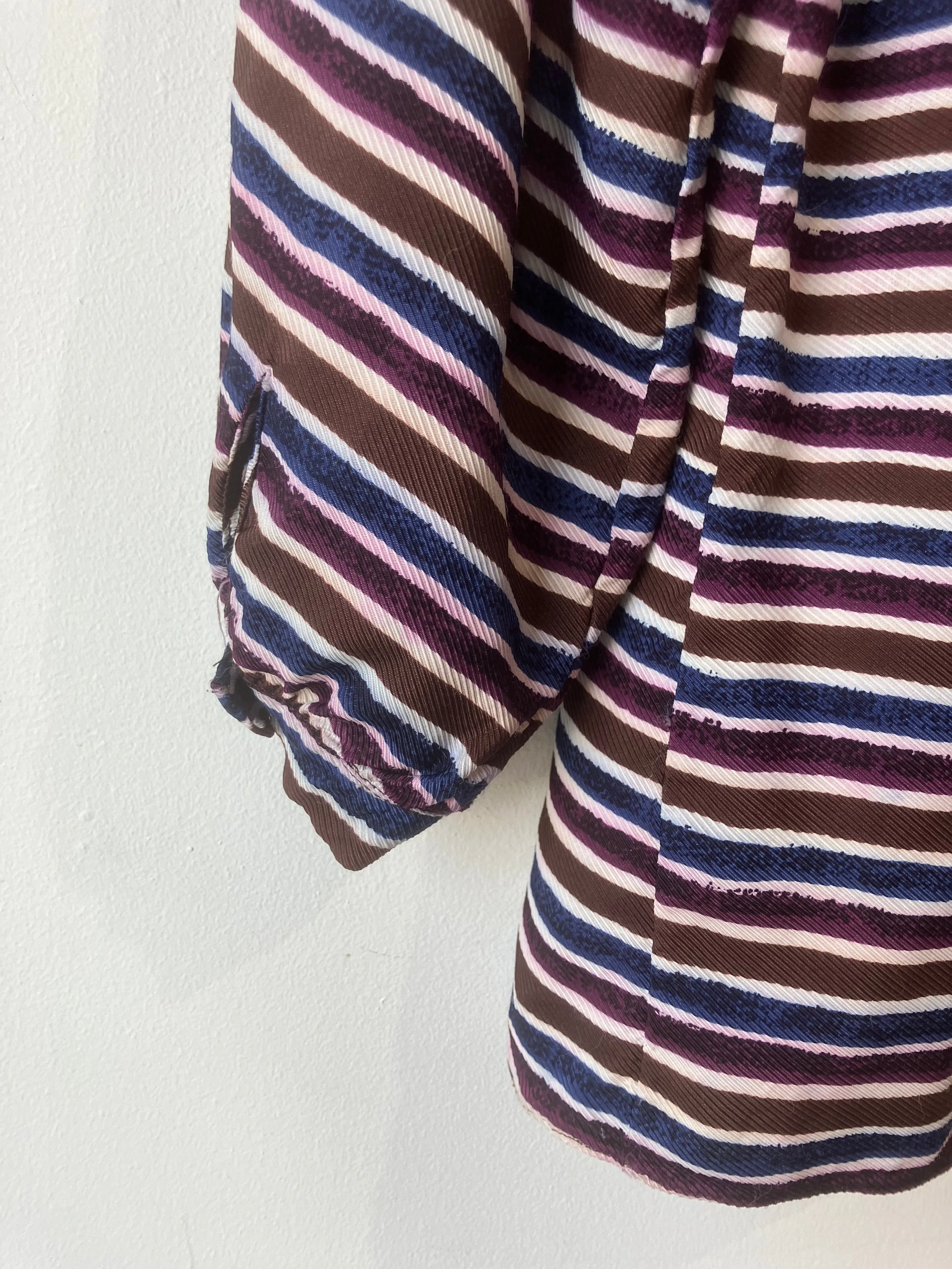 Marni Brown, Blue & Purple Striped Top