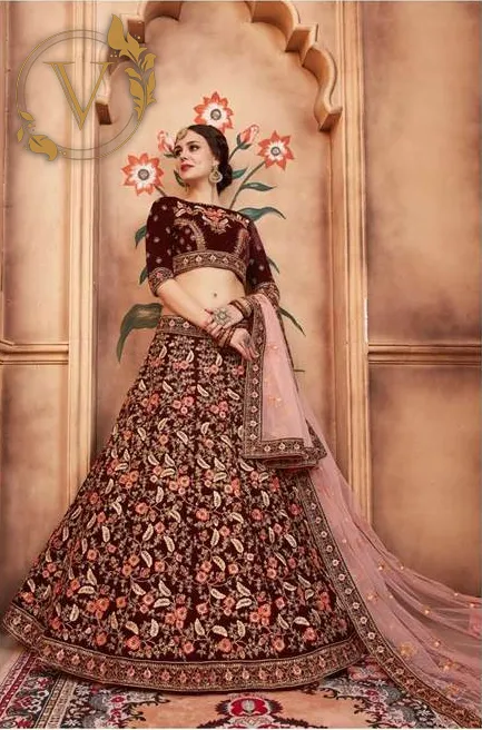 Maroon Designer Lehenga with Dupatta