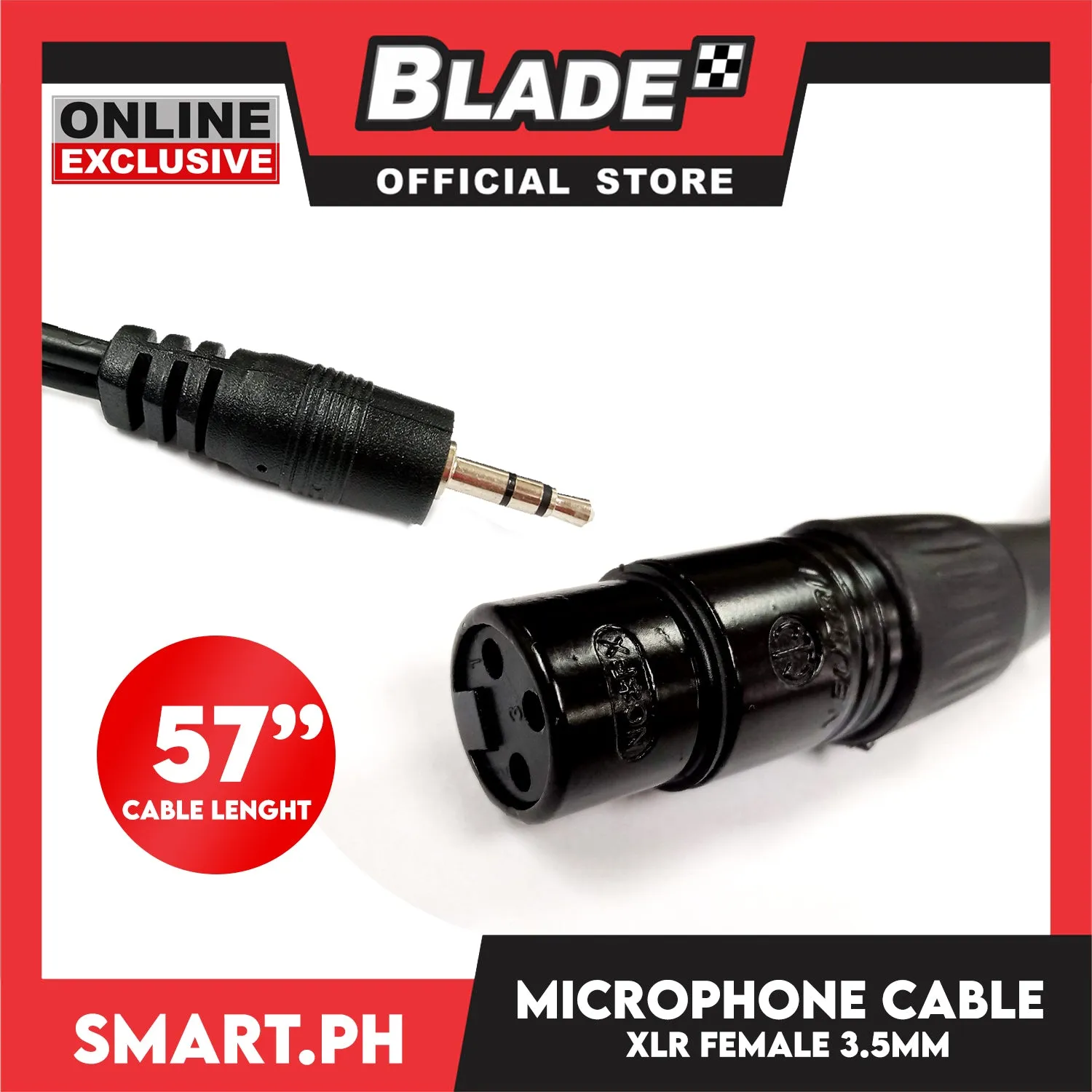 Microphone Cable XLR (3-pin) Female to 3.5MM Male Stereo Jack for BM800, V8 Sound card, Studio, Microphone, Mic and Karaoke Speaker