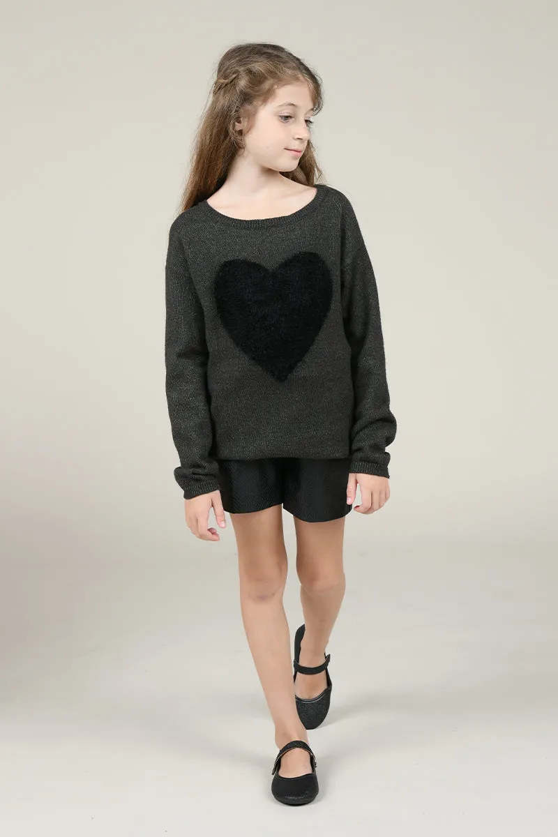 Mini Molly Heart Knit Sweater