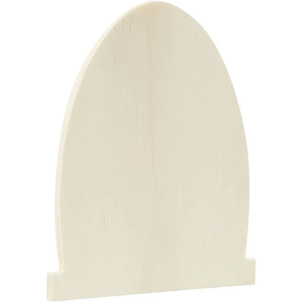 Miniature Door Small Oval Plank Frame With Handle Decoration
