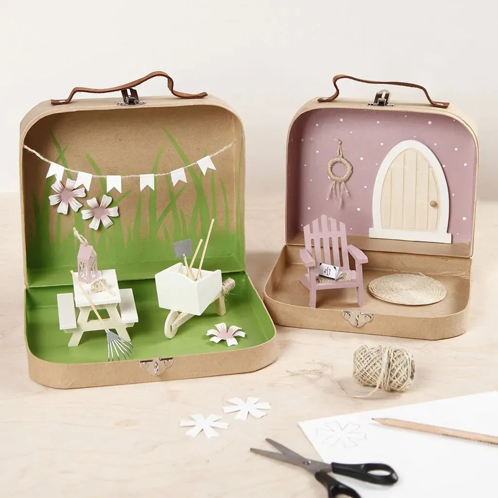 Miniature Door Small Oval Plank Frame With Handle Decoration