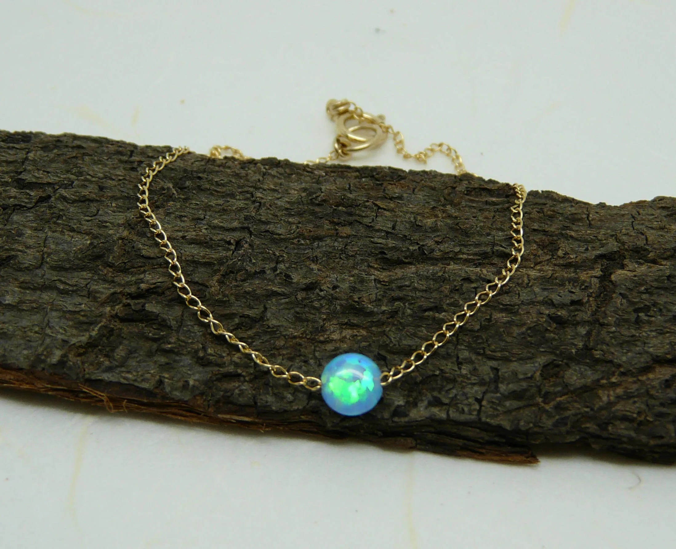 Minimalist Opal Dot Bracelet – Elegant & Timeless