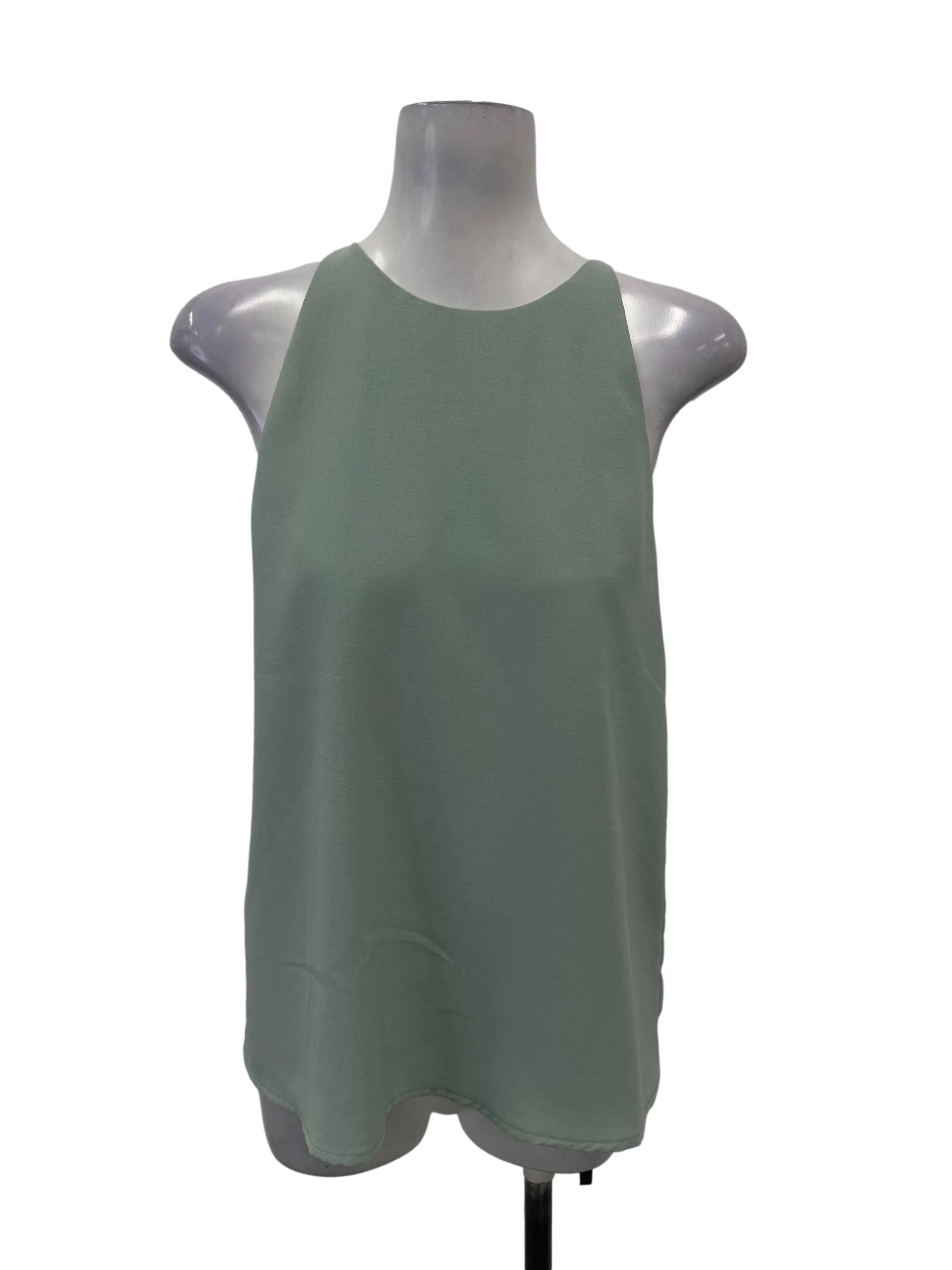 Mint Green Sleeveless Flare Top OSN