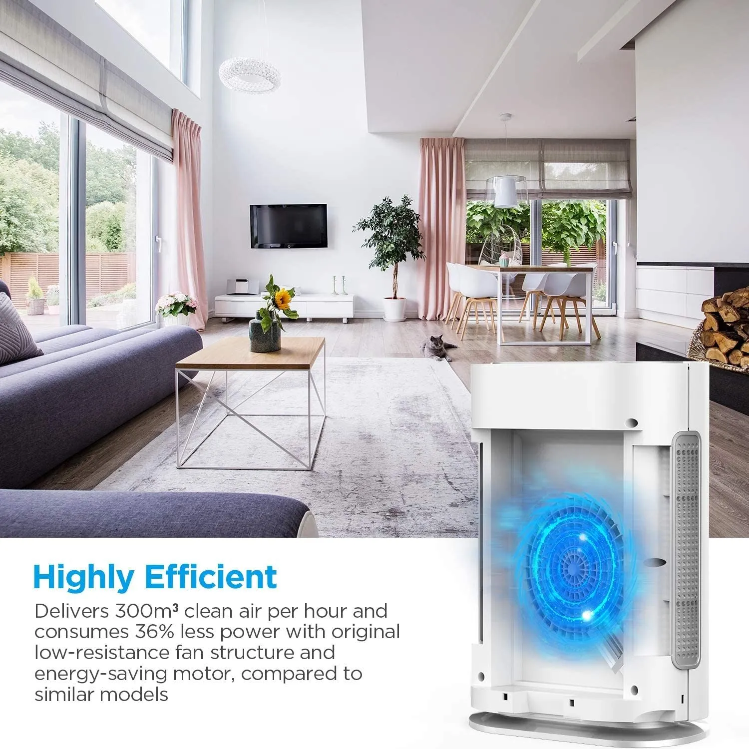 MOOKA True HEPA  Smart Air Purifier, Large Room up to 540ft