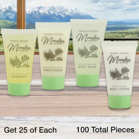 Mountain Breeze Vacation Rental Bath Toiletry Supply Bundle Sets