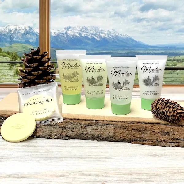 Mountain Breeze Vacation Rental Bath Toiletry Supply Bundle Sets
