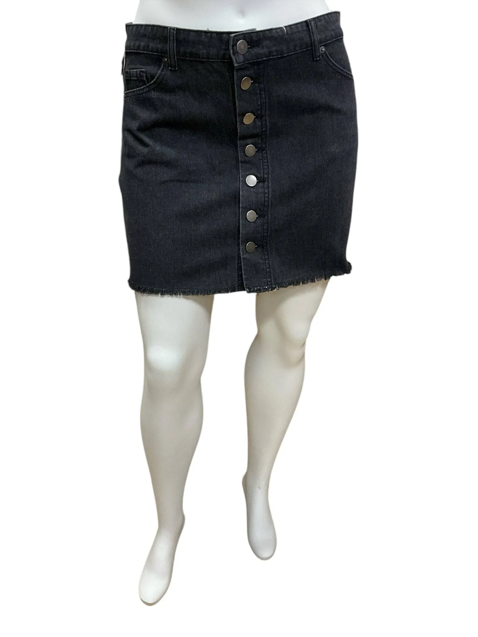 Mud Pie Black Button-up Skirt Size Large