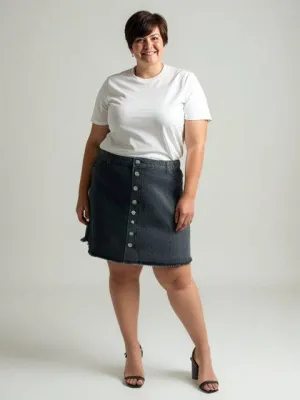 Mud Pie Black Button-up Skirt Size Large