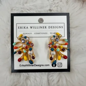 Multicolor Enamel Organic Shape Earrings | Erika Williner Designs