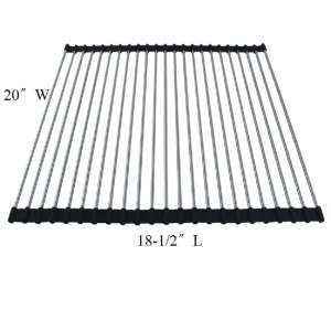 Multipurpose Dish Drying Rack, Dark blue Stainless Steel Over The Sink Rollup Dish Drying Rack, 20"W X 18.5"L