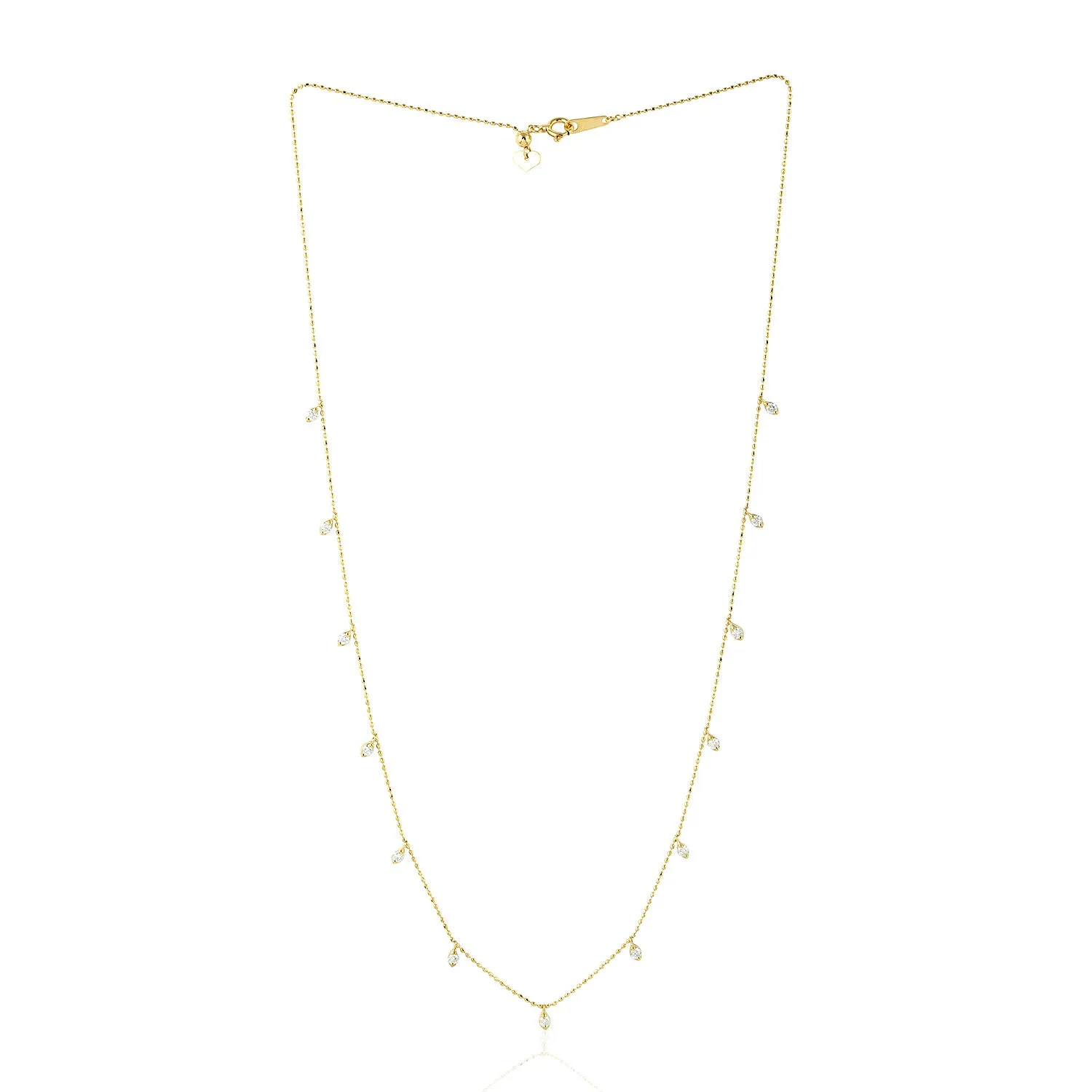 Natural Handmade Pave Diamond 18k Yellow Gold Elegant Necklace For Her