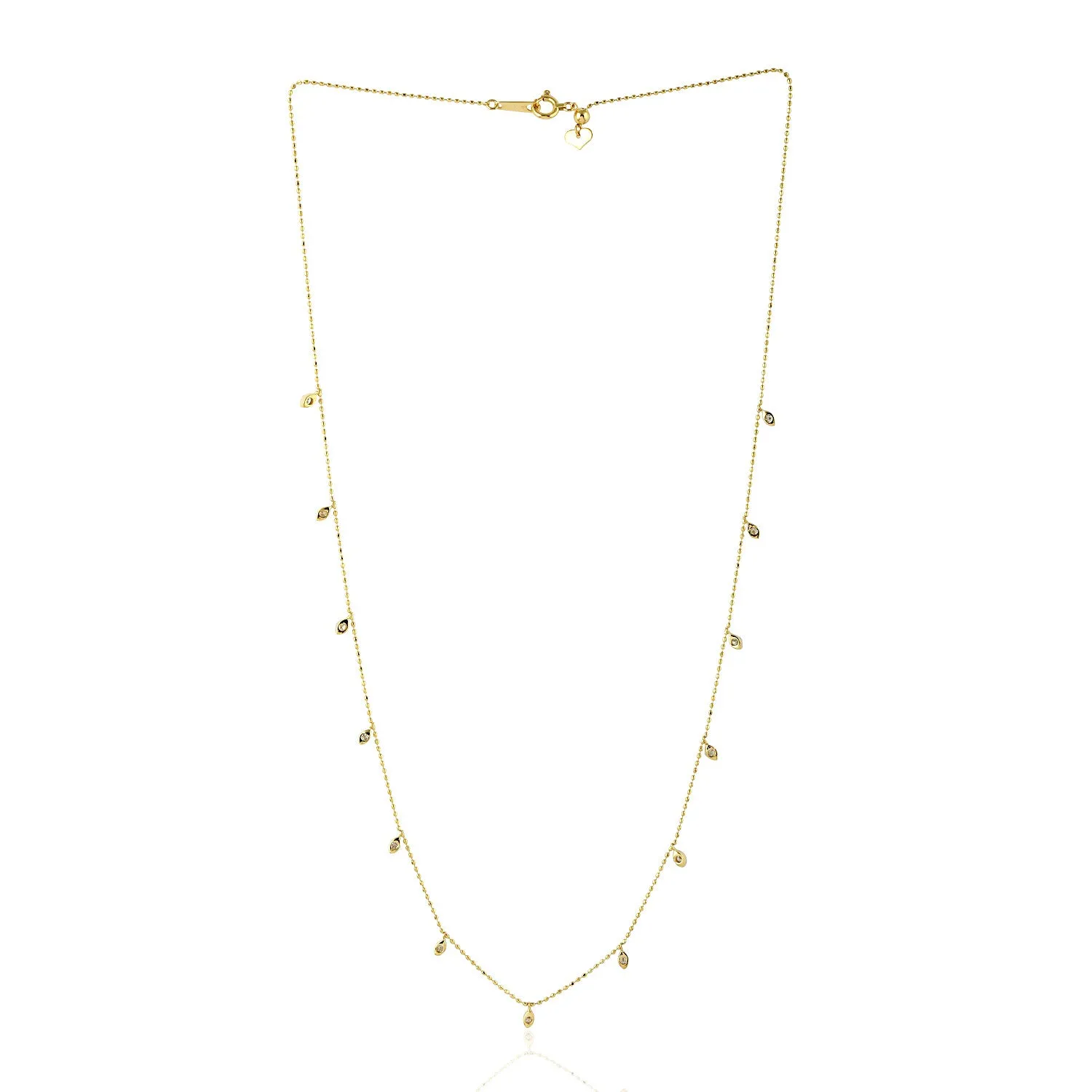 Natural Handmade Pave Diamond 18k Yellow Gold Elegant Necklace For Her