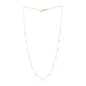 Natural Handmade Pave Diamond 18k Yellow Gold Elegant Necklace For Her