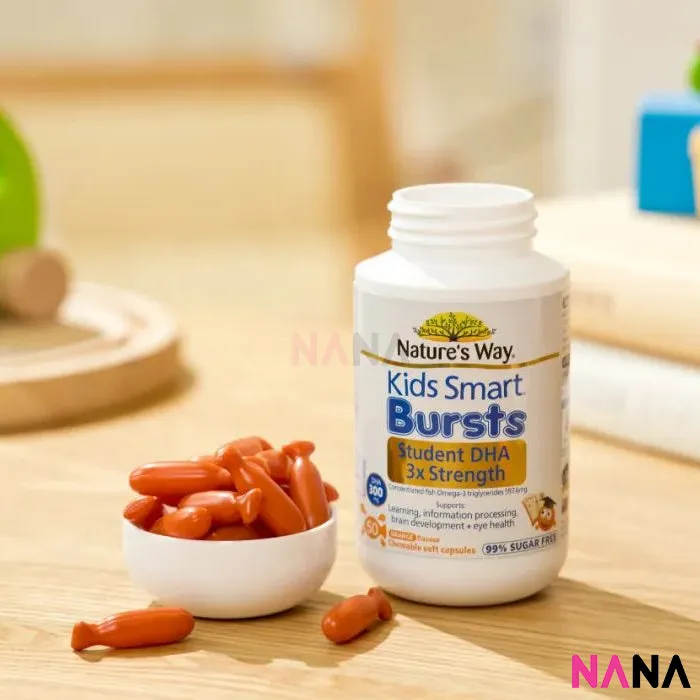 Nature's Way Kids Smart Bursts DHA 300mg Triple Strength 50 Soft Capsules
