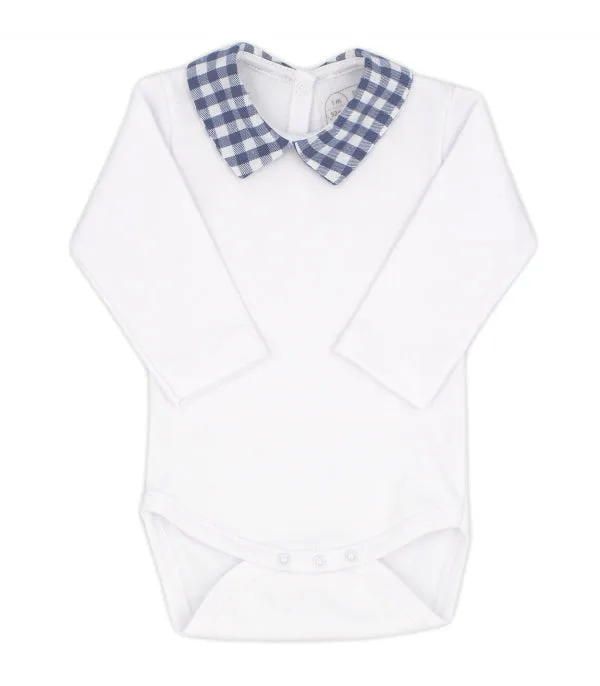 Navy Check Dungarees and Body Set - Two Piece Set - LAST SET IN 24 MONTHS