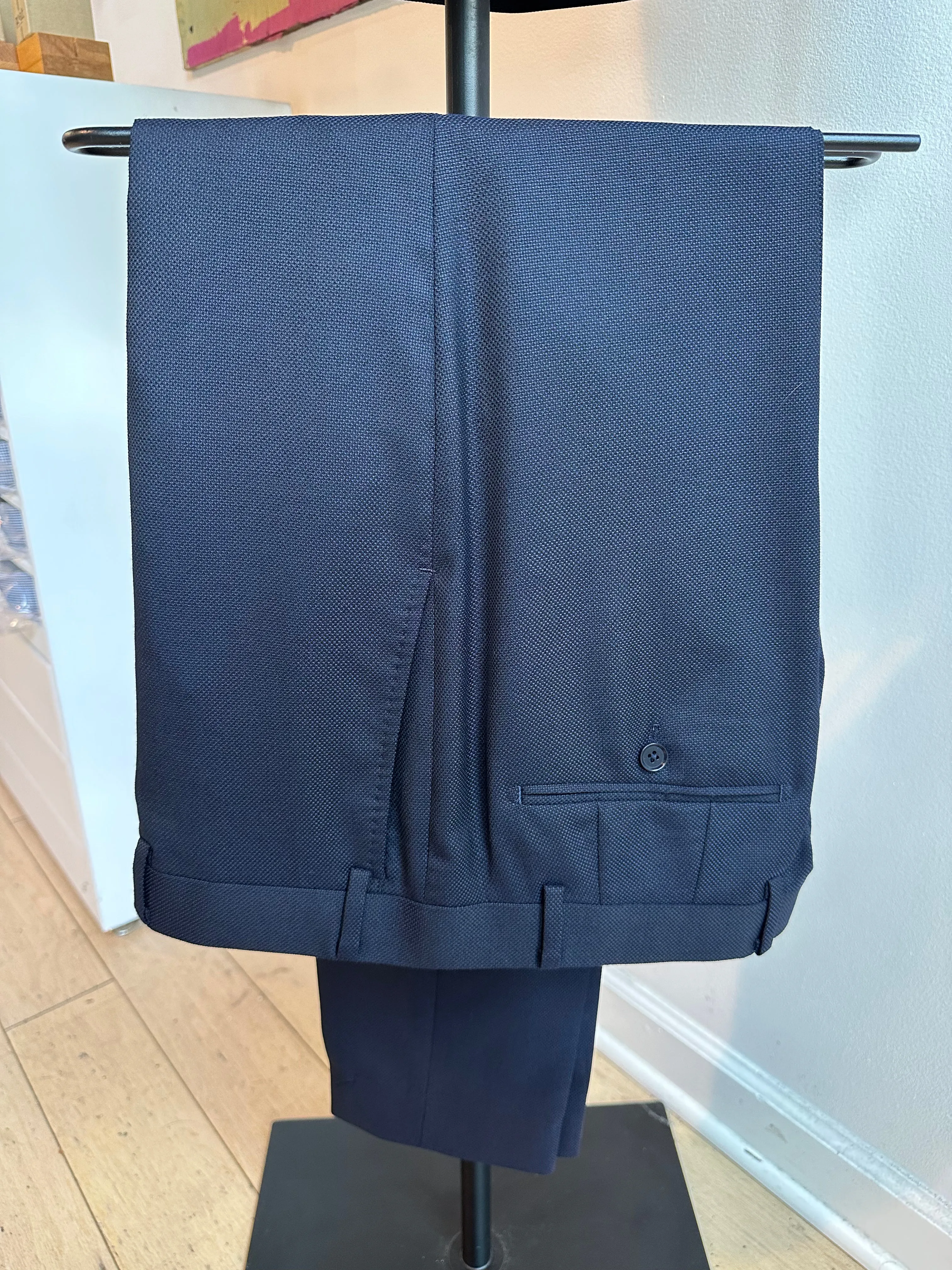 Navy Diamond Weave Premium Italian Suit