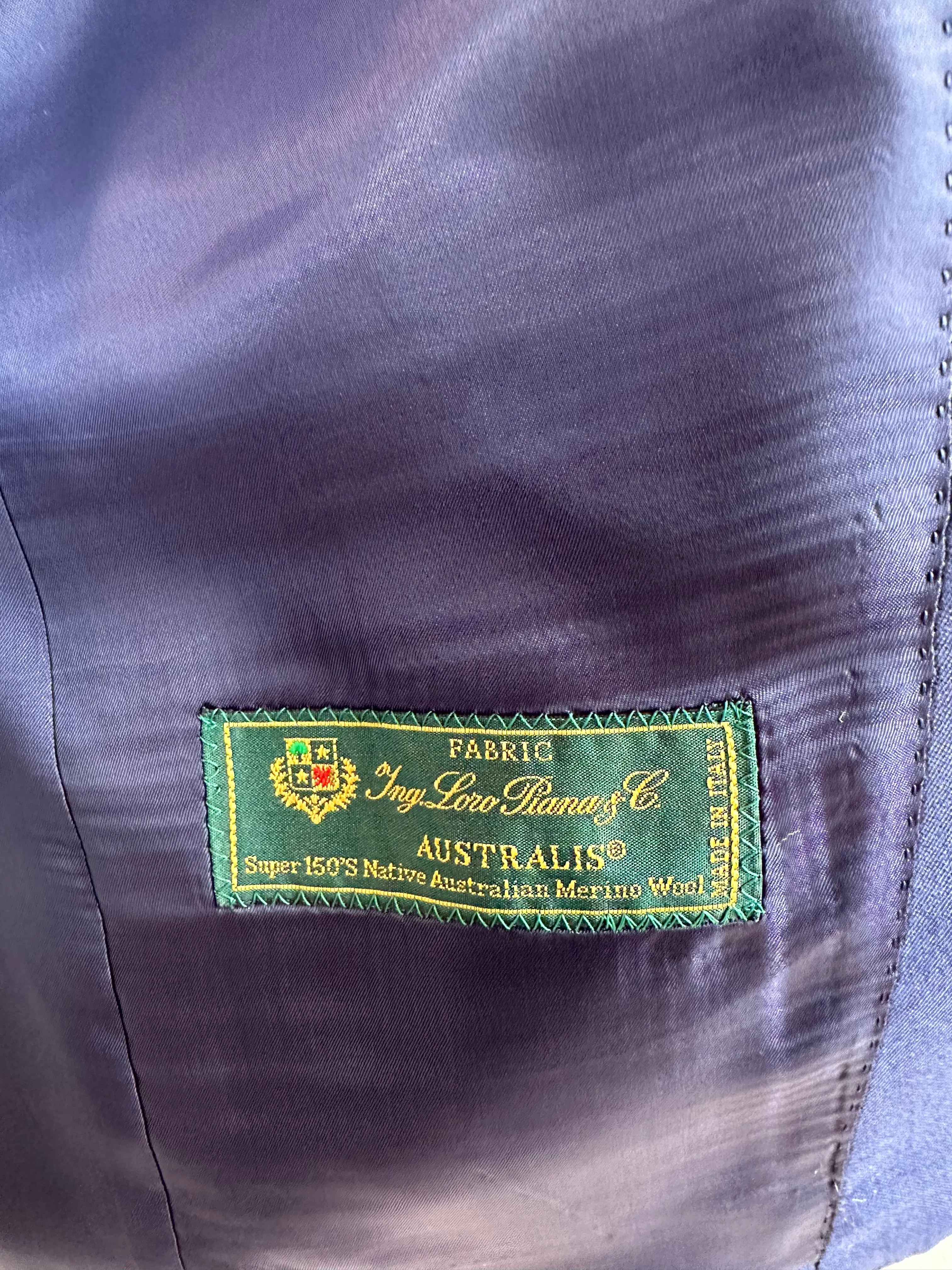 Navy Sharkskin Luxury Suit Coat