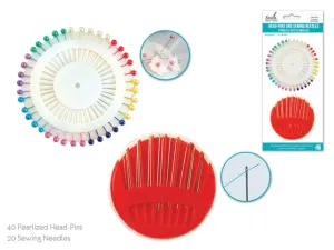 Needlecrafters: Pearlized Head-Pins/Sewing Needles Valu-Pak