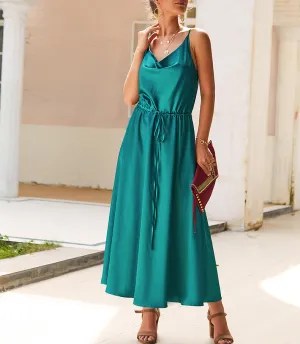 New Autumn Imitation Silk Suspender Dress
