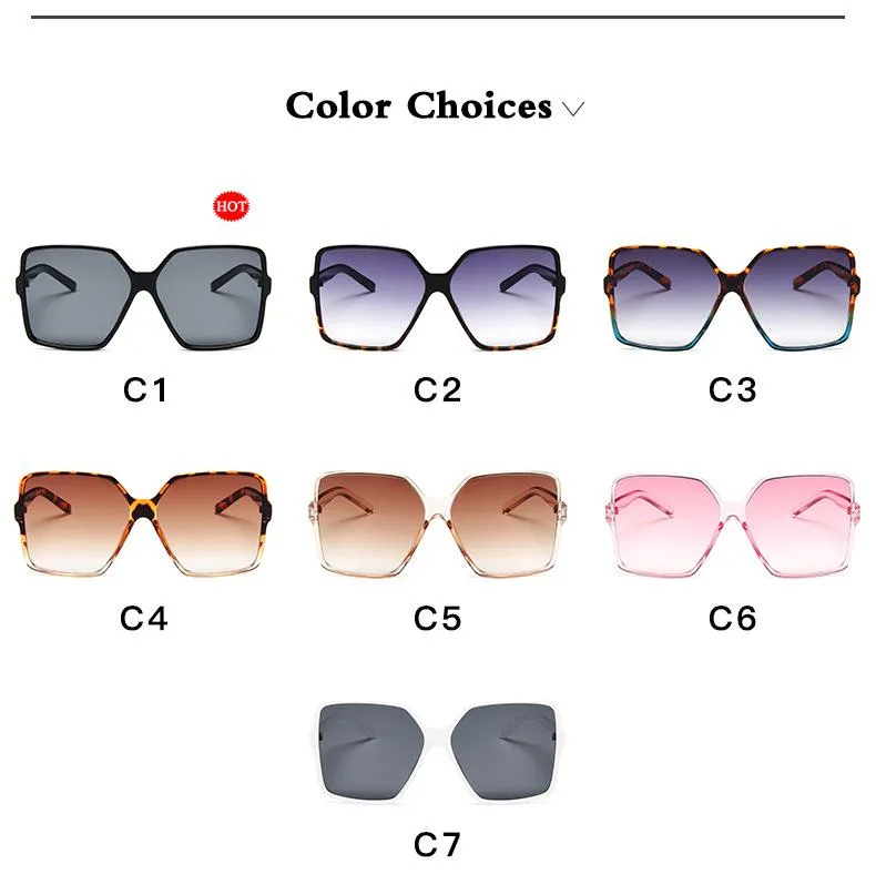 New Oversize Gradient Merk Designer Sunglasses