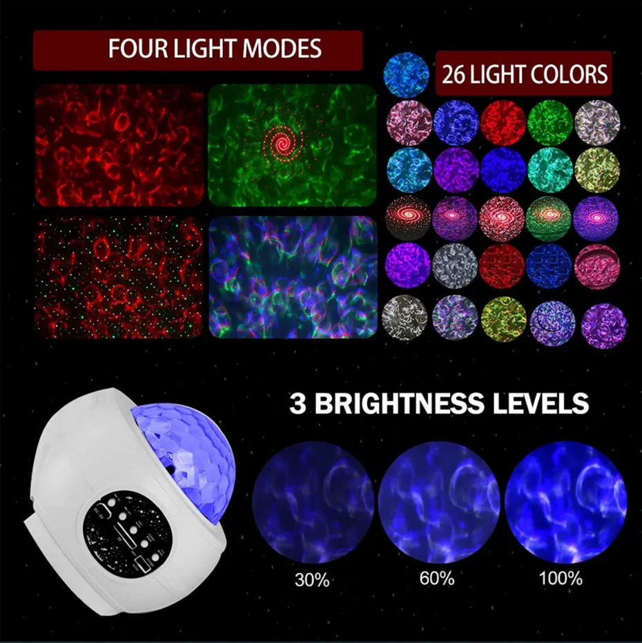 Night Light Led Projector With Bluetooth Speaker For Childrens