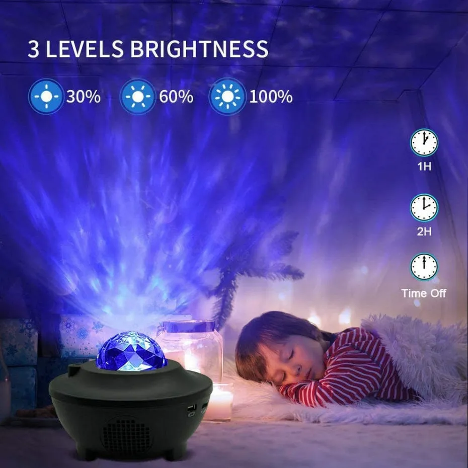 Night Light Led Projector With Bluetooth Speaker For Childrens