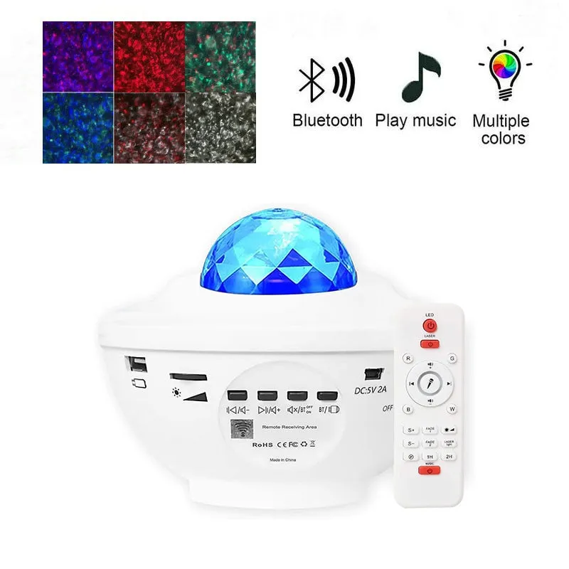 Night Light Led Projector With Bluetooth Speaker For Childrens