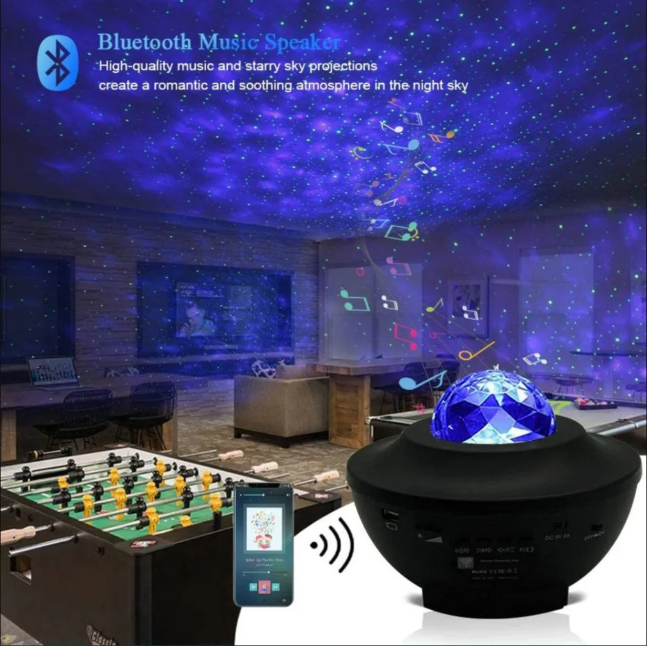 Night Light Led Projector With Bluetooth Speaker For Childrens