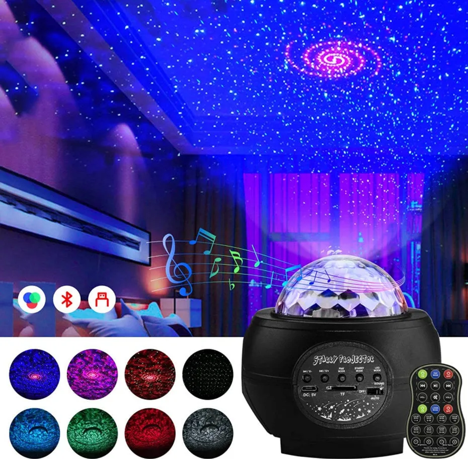 Night Light Led Projector With Bluetooth Speaker For Childrens