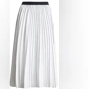 NWT) BANANA REPUBLIC Stripe pleated midi skirt White &amp; Black size 0