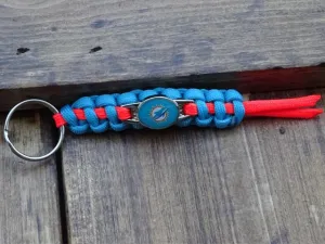 Officially Licensed Miami Dolphins NFL Paracord Mini Keychain