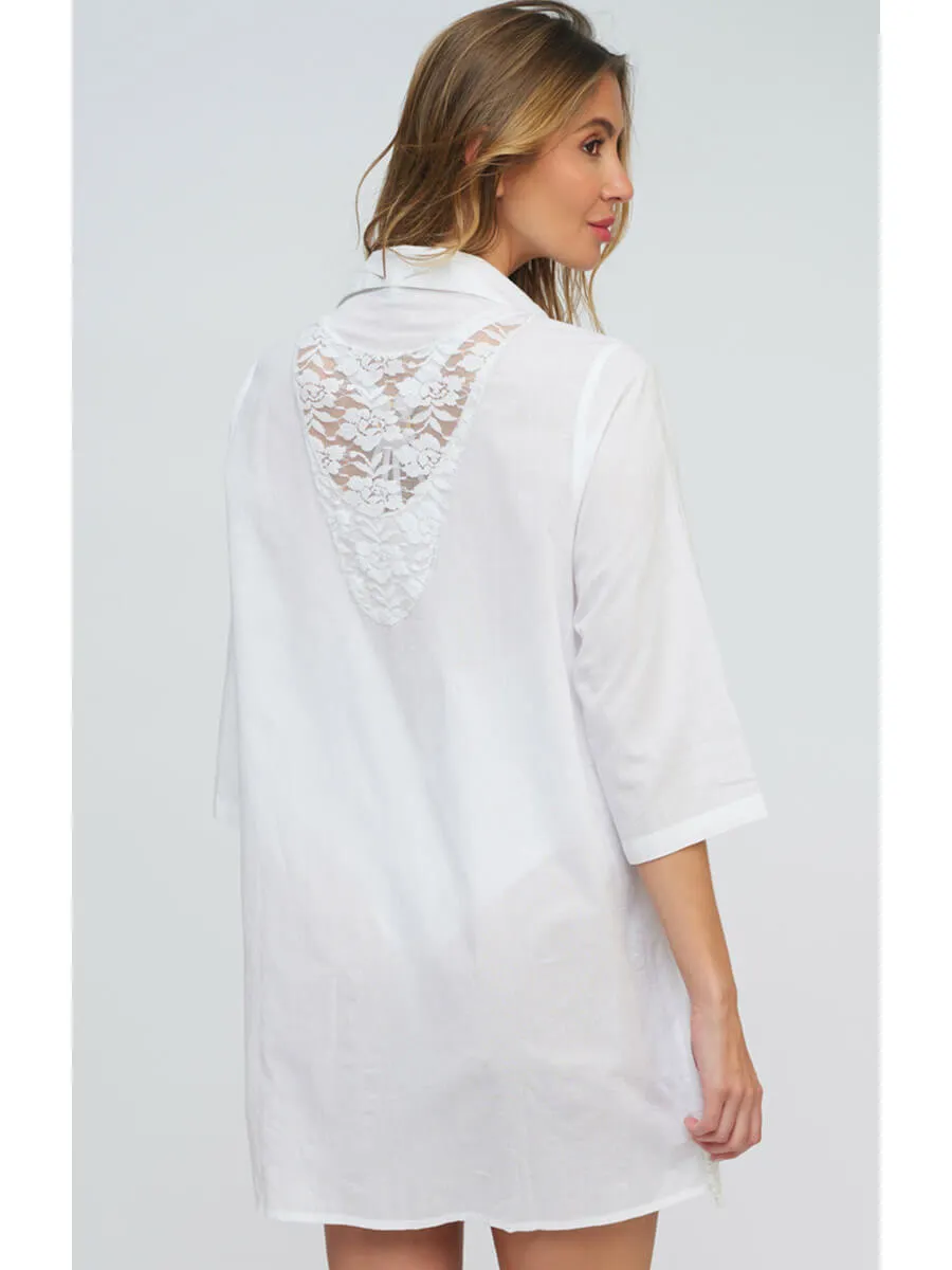 Ola Beach Shirt in White