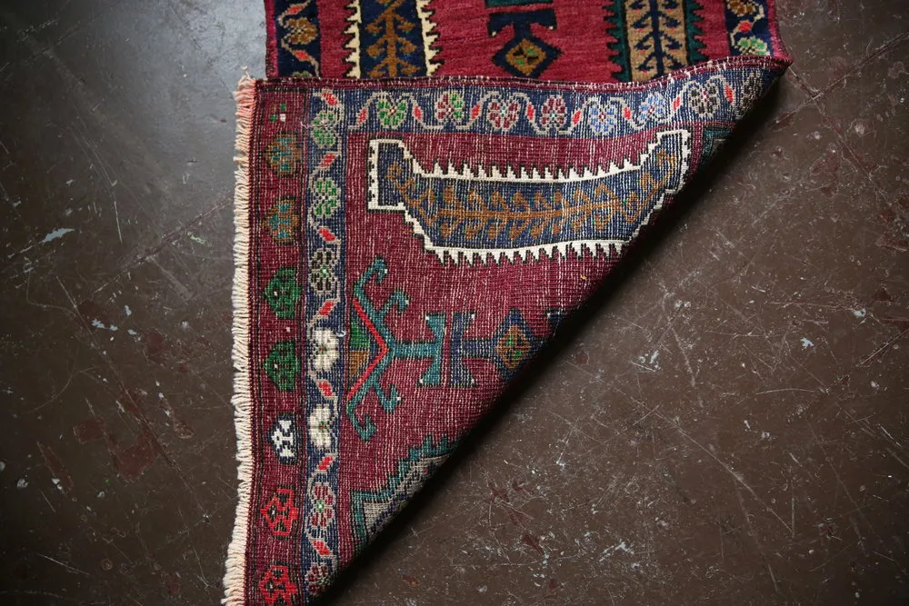 Old Mini Turkish Rug 1.7x2.7ft