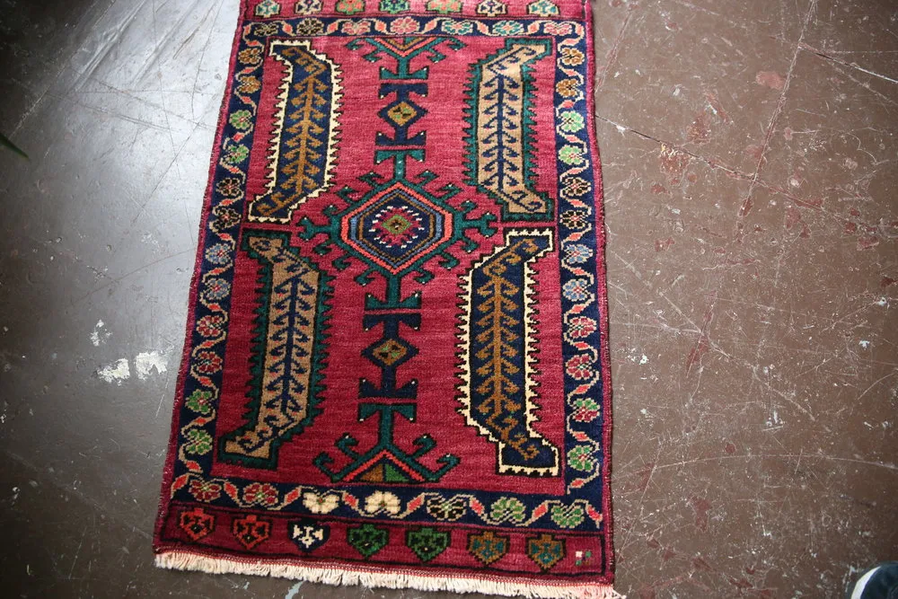 Old Mini Turkish Rug 1.7x2.7ft