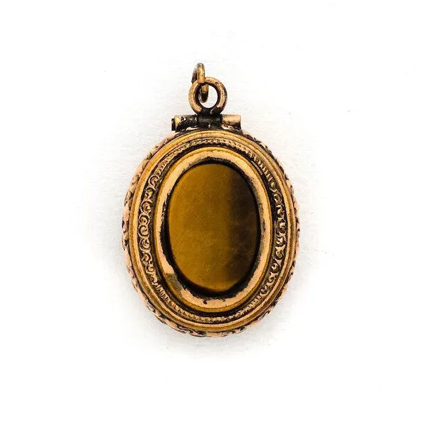 Onyx and Tiger's Eye Oval Locket