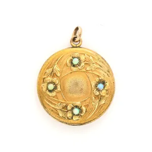 Opal Forget-Me-Not Antique Locket