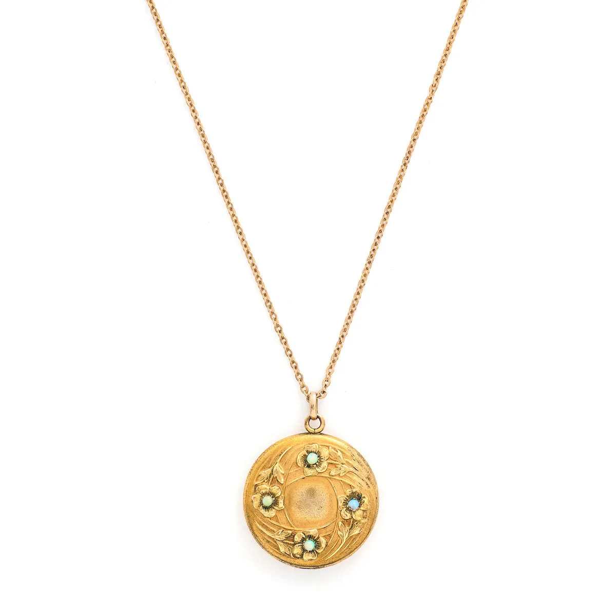 Opal Forget-Me-Not Antique Locket