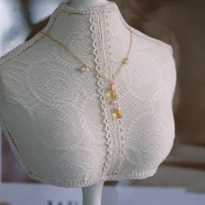 Orange Gem Necklace - Connie (Solid Silver)