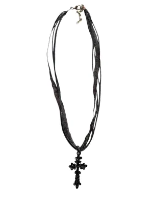 Ornate Black Cross Necklace