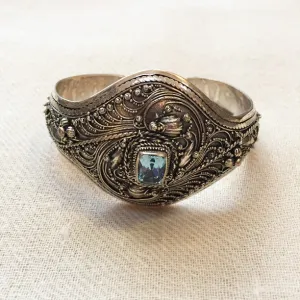Ornate Blue Topaz Cuff