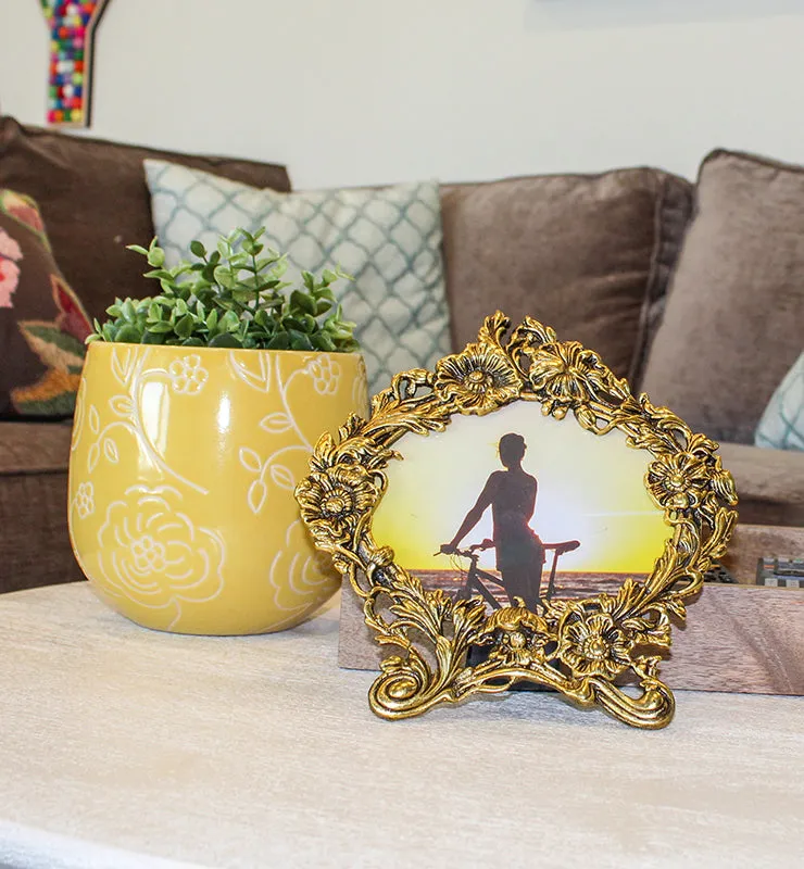 Ornate Brass Oval Picture Frame