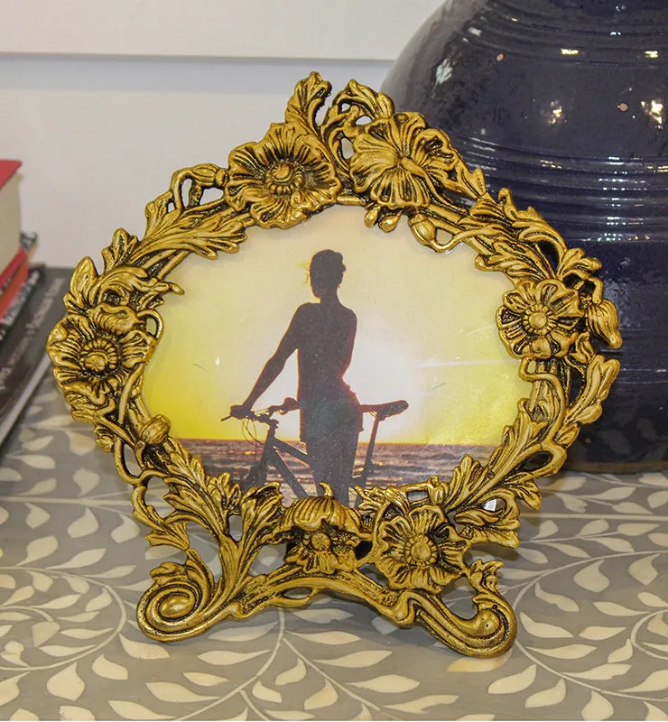 Ornate Brass Oval Picture Frame