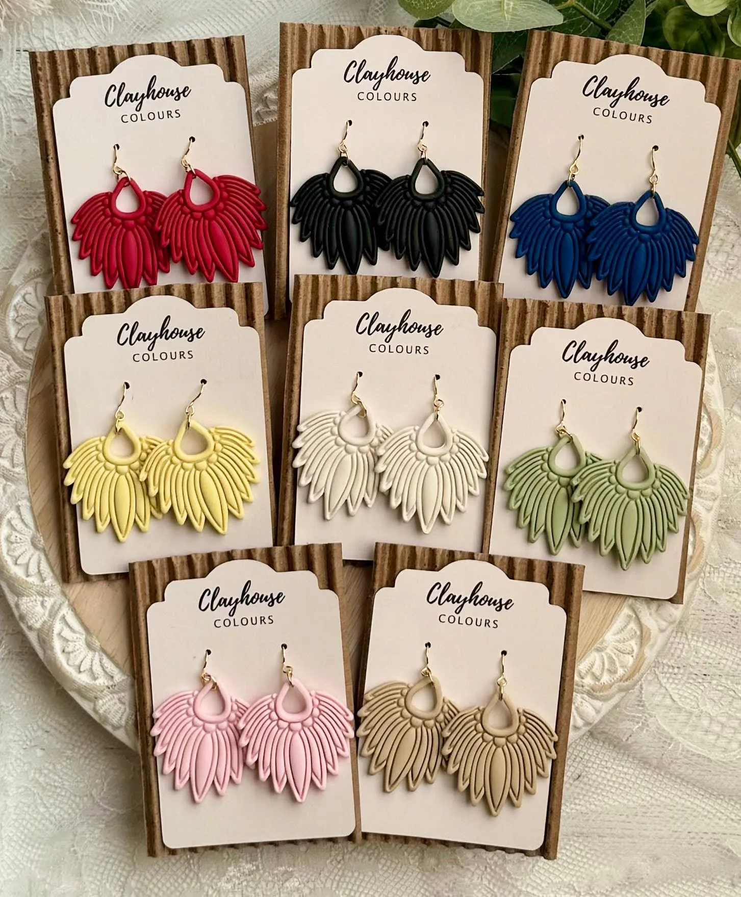 Ornate Clay Earrings- Options Available