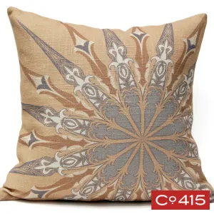 Ornate Compass Pillow - Gold