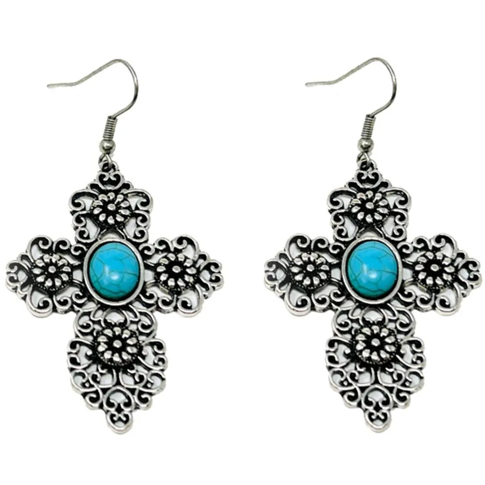 Ornate Cross Earrings