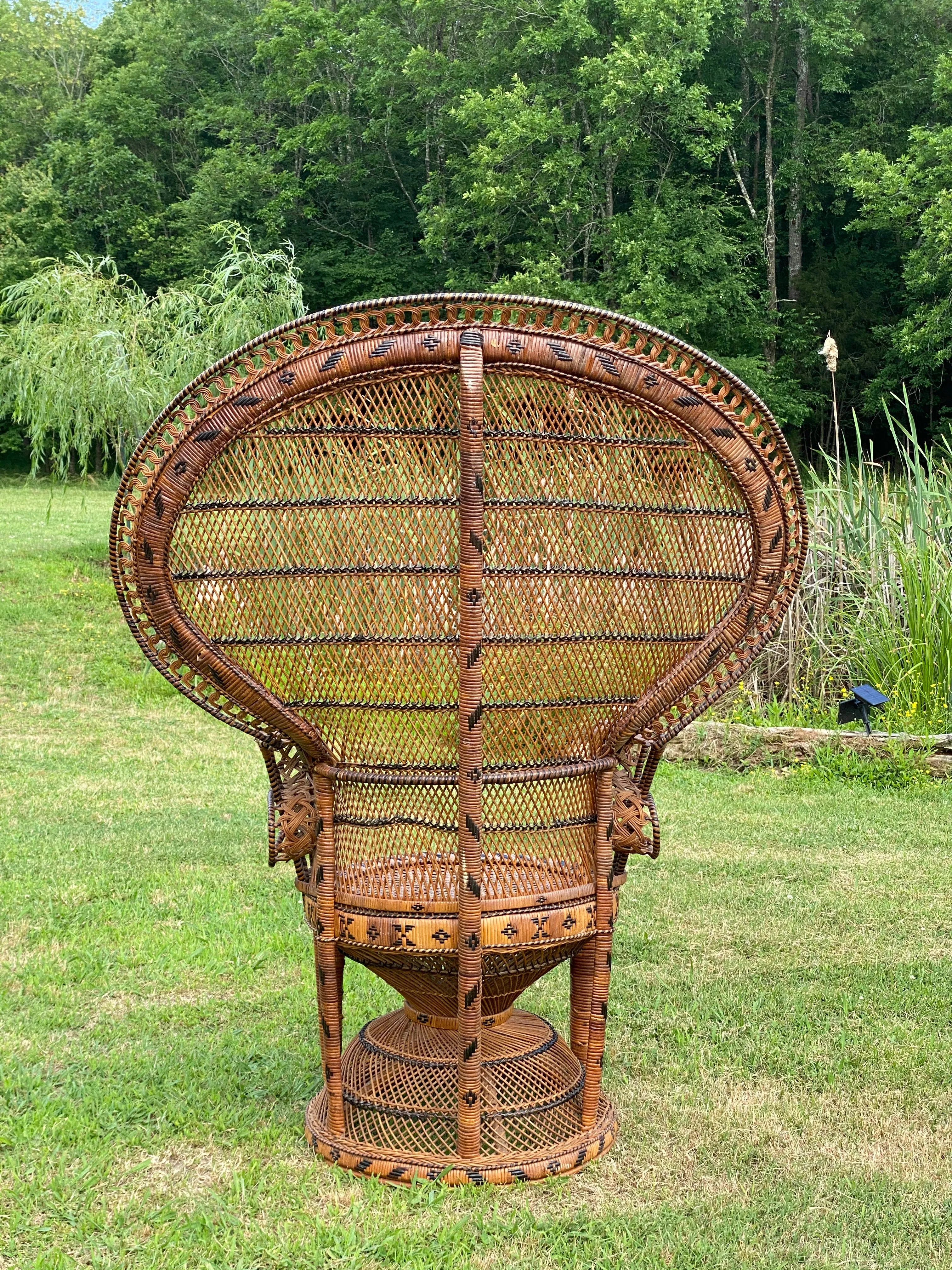 Ornate Rust Brown Peacock Chair - Rental