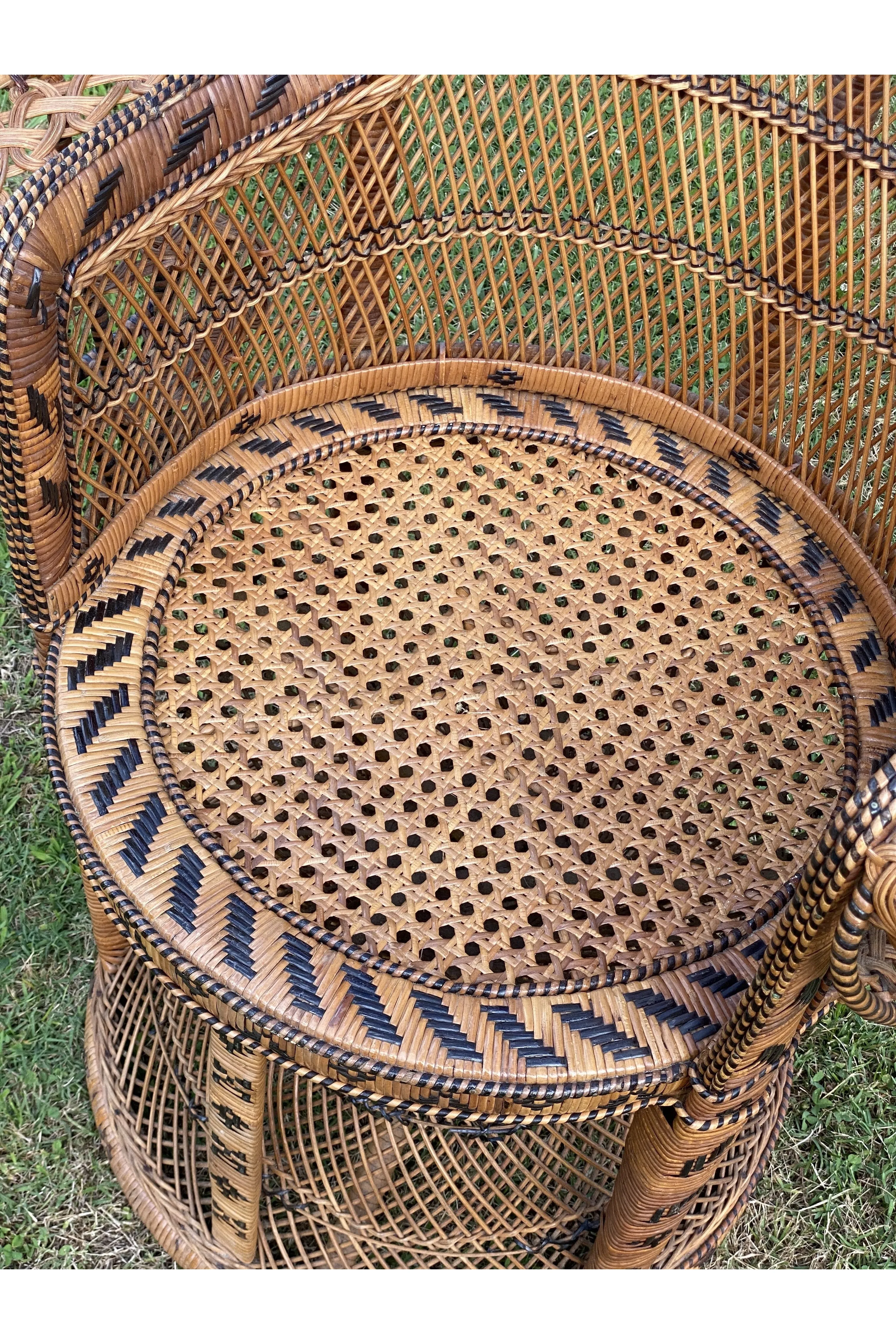 Ornate Rust Brown Peacock Chair - Rental