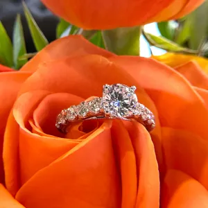 Ornate Semi Mount Diamond Engagement Ring