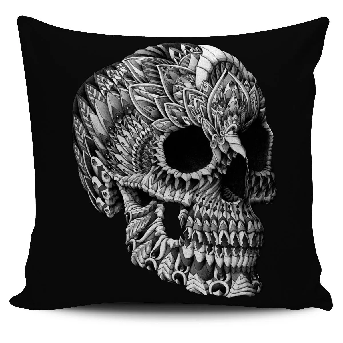 ORNATE SKULL ORNATE ANIMAL PILLOW COVER